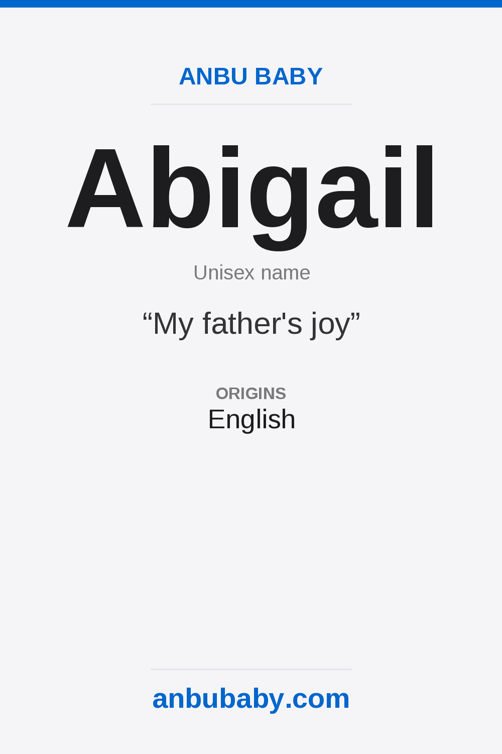 Abigail name meaning card
