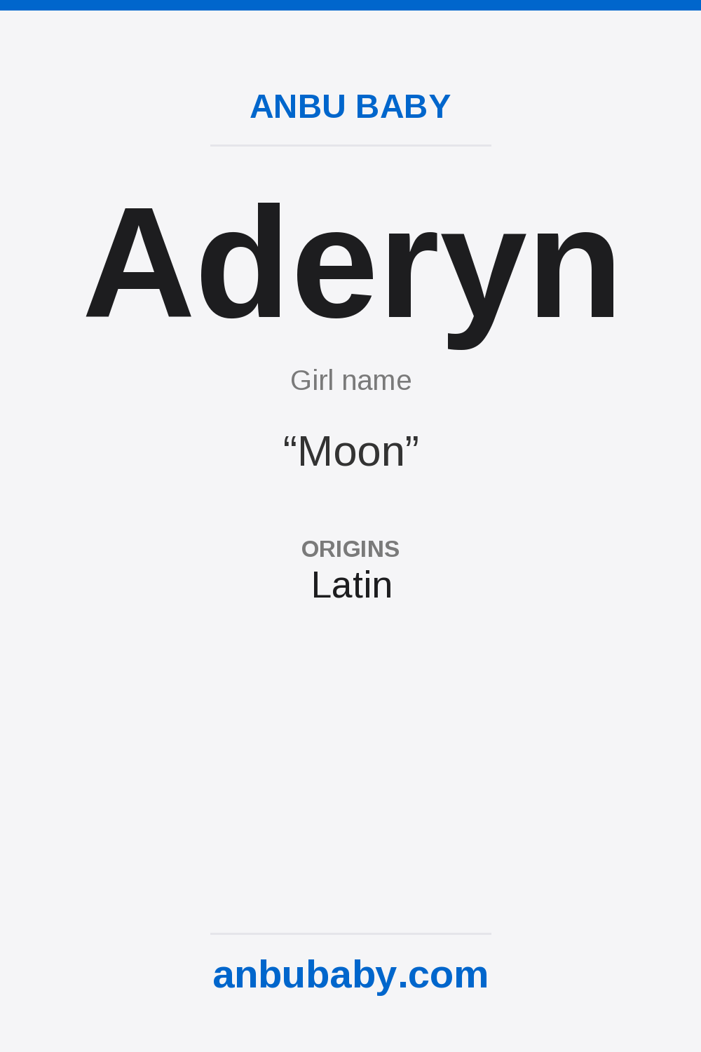 Aderyn name meaning card