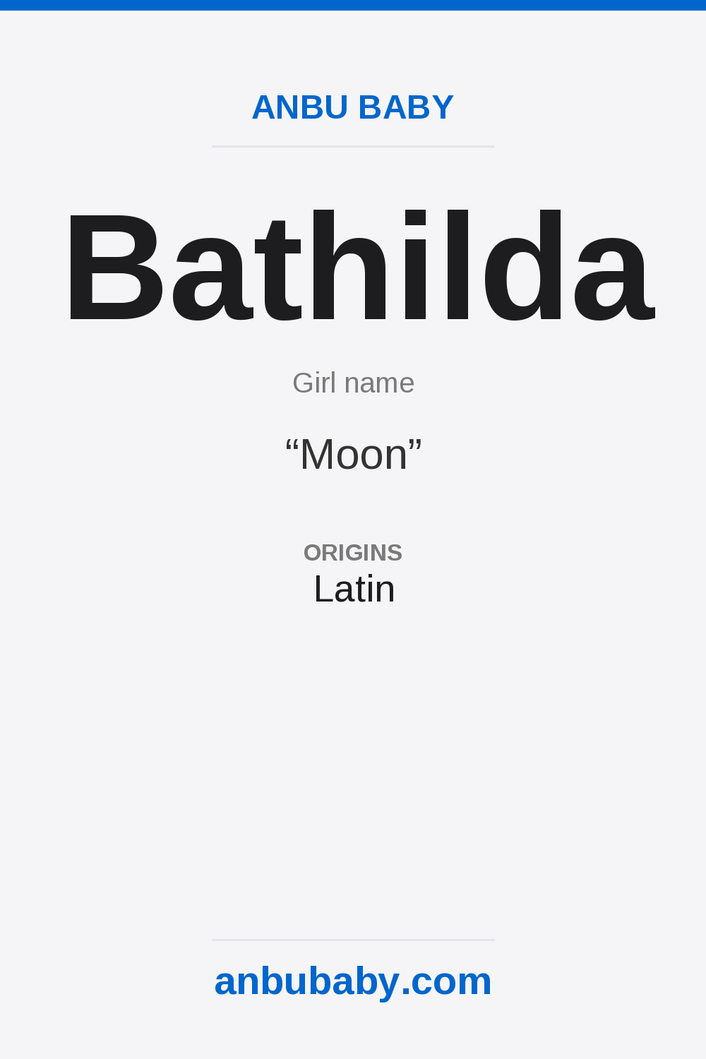 Bathilda name meaning card