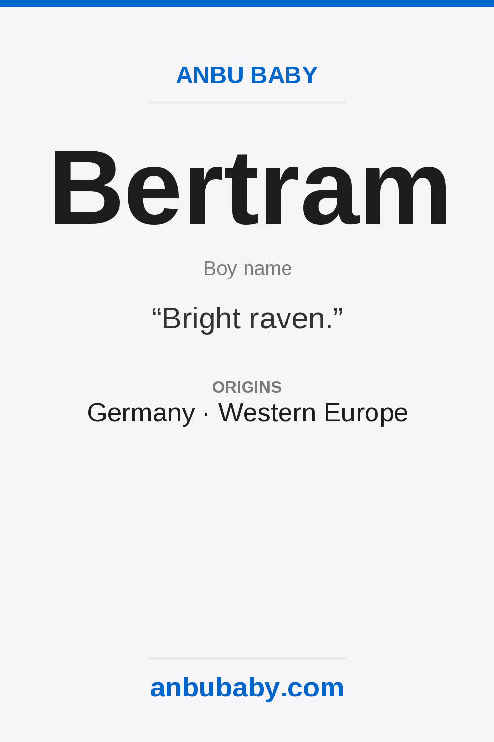 Bertram name meaning card