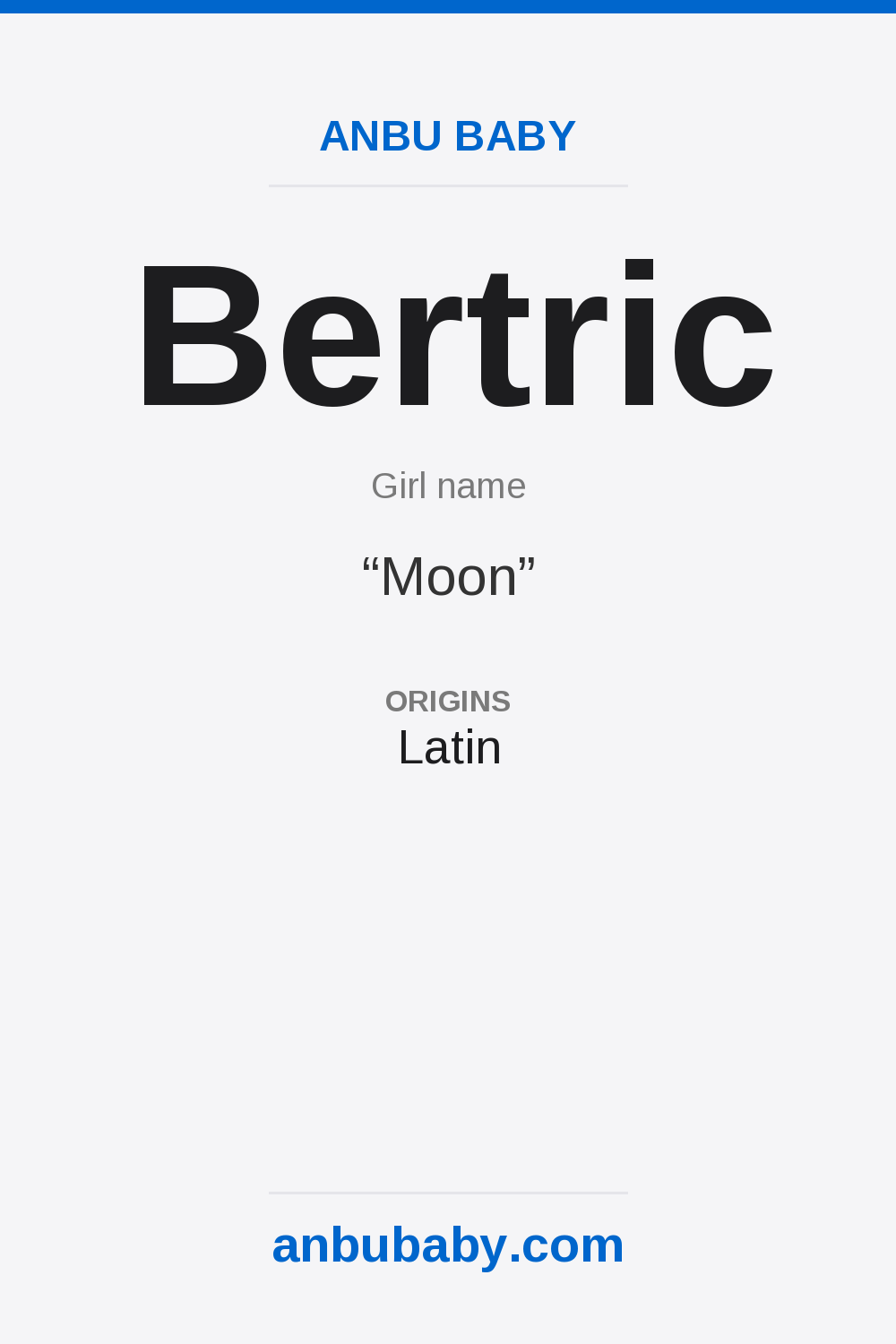 Bertric name meaning card