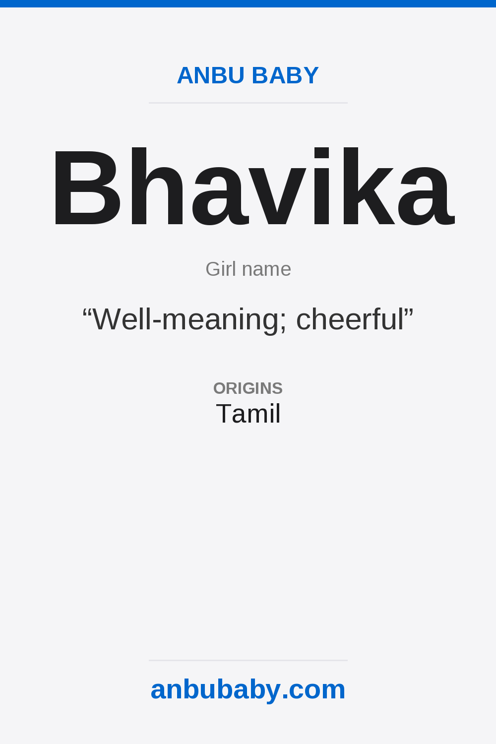 Bhavika name meaning card