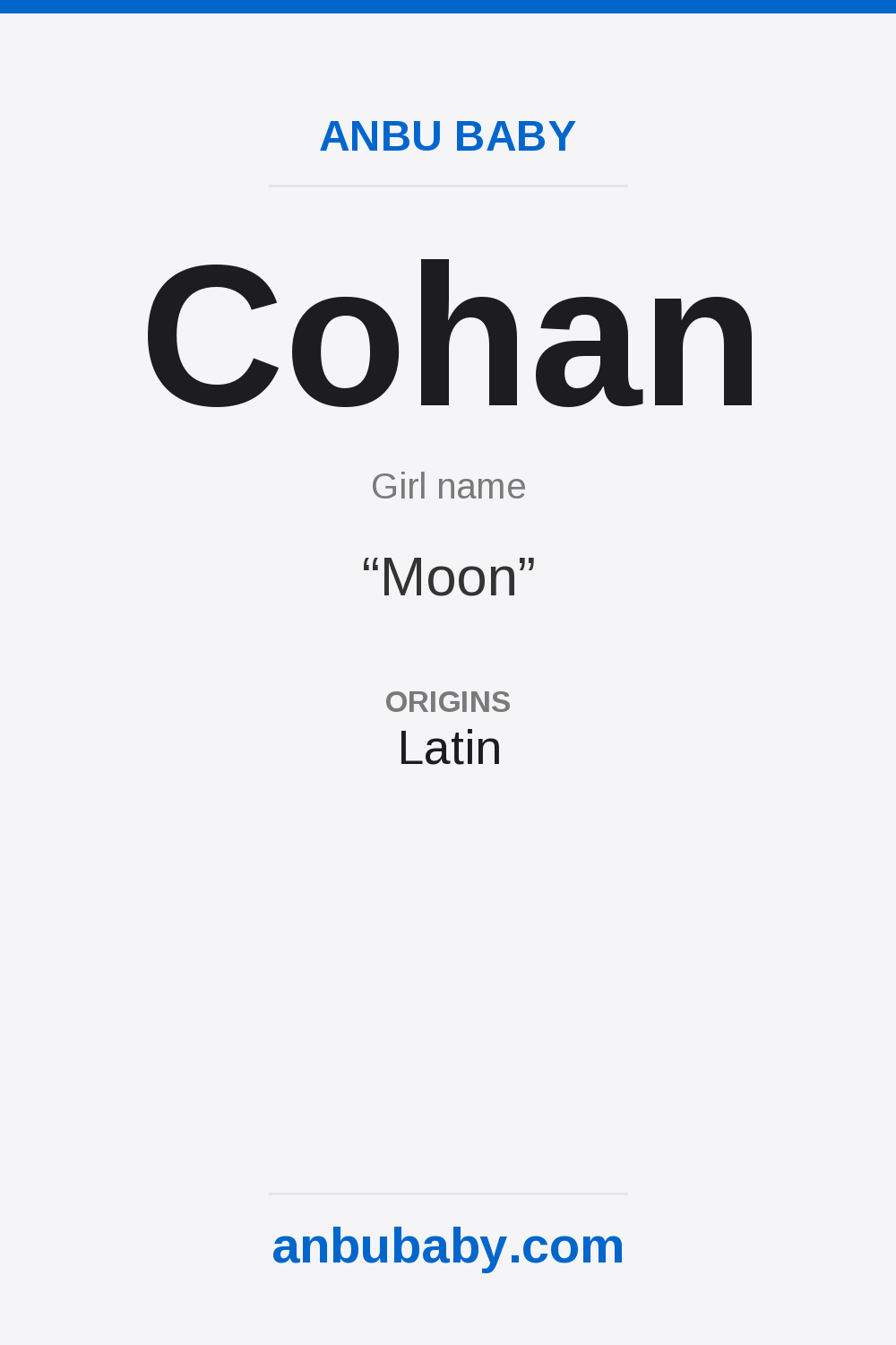 Cohan name meaning card