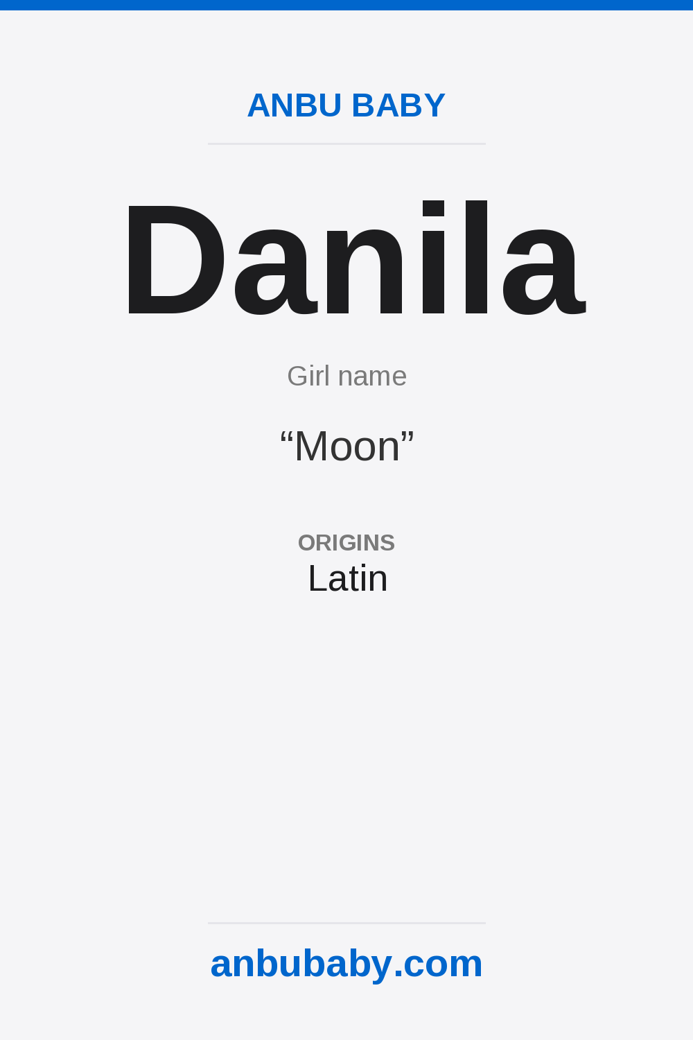 Danila name meaning card