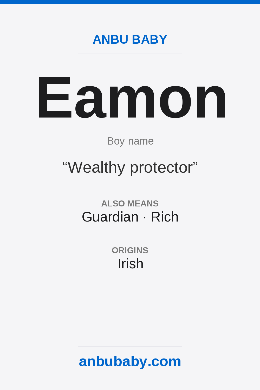 Eamon name meaning card