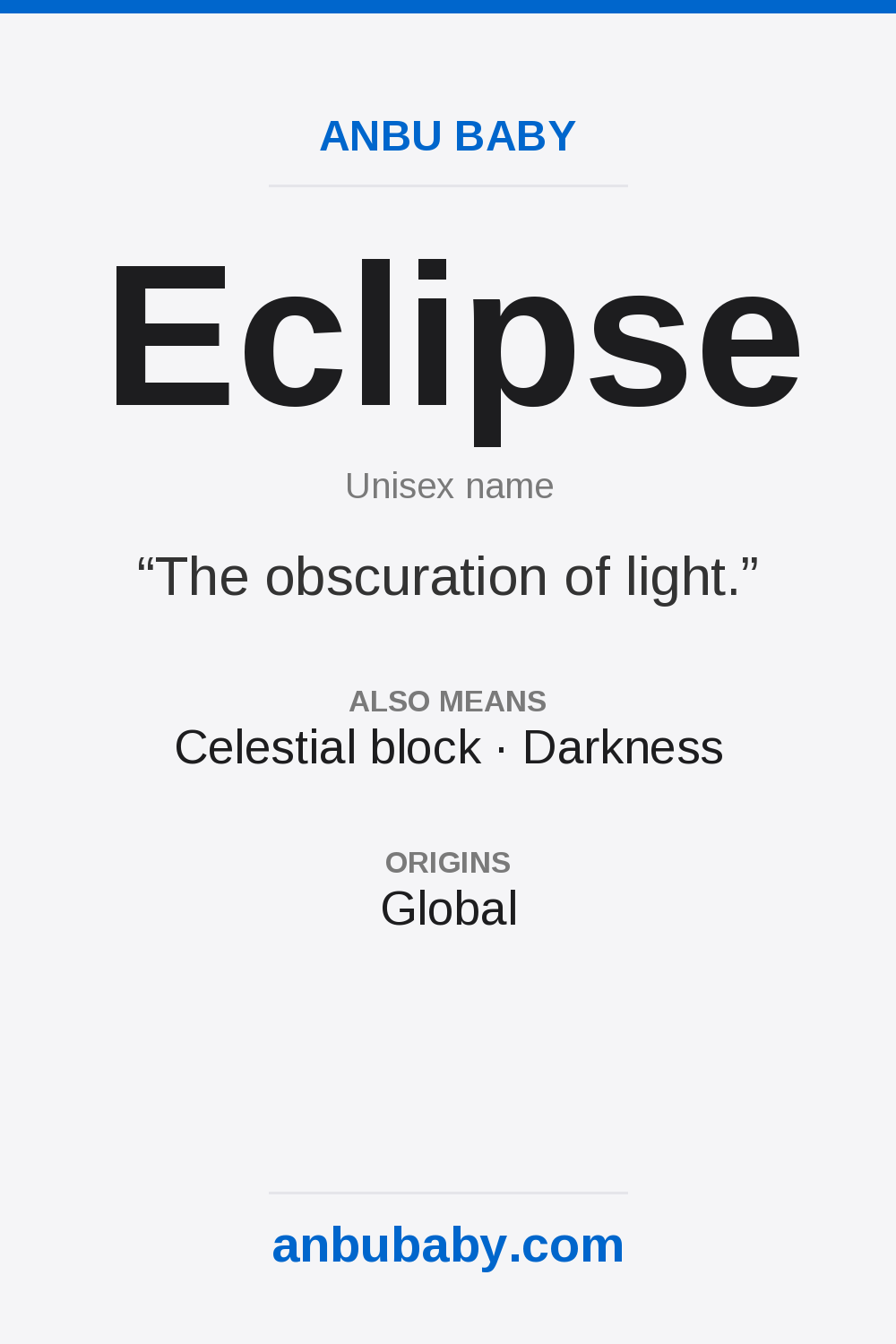Eclipse name meaning card