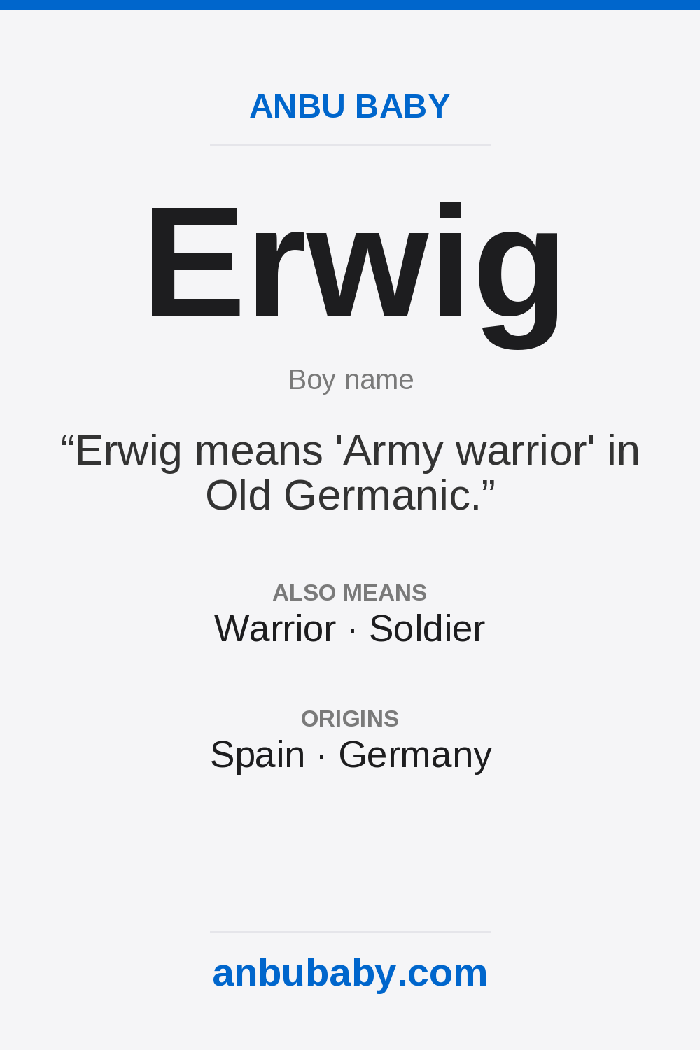 Erwig name meaning card