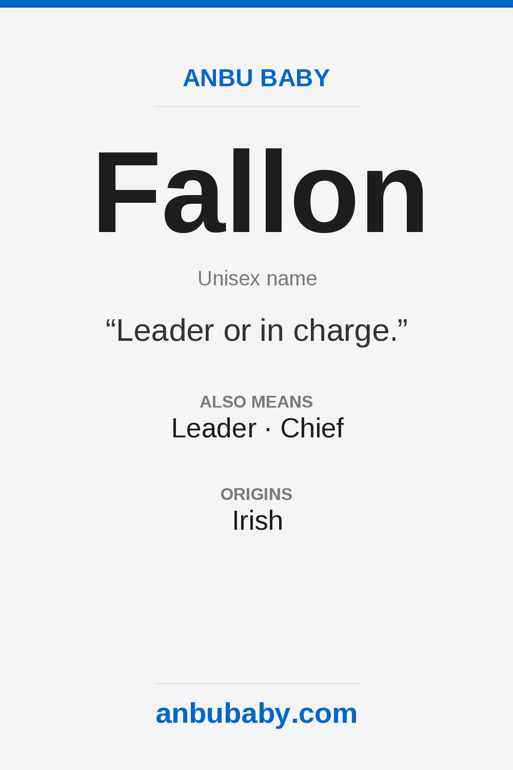 Fallon name meaning card
