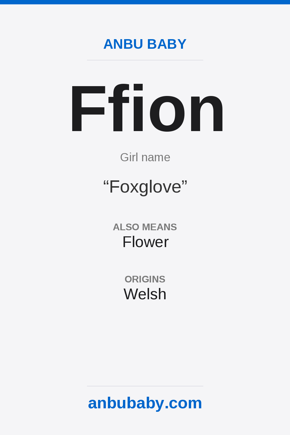 Ffion name meaning card