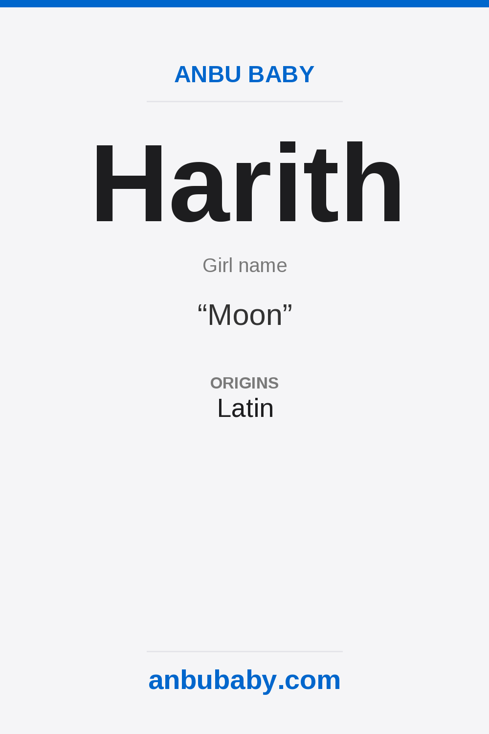 Harith name meaning card