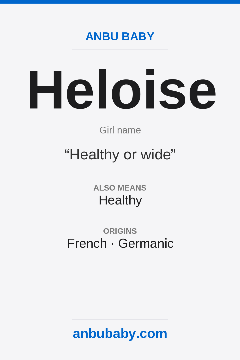 Heloise name meaning card
