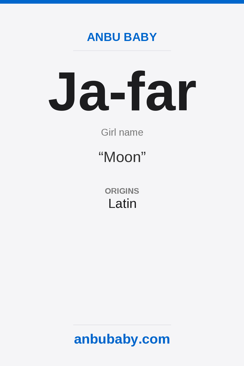 Ja-far name meaning card