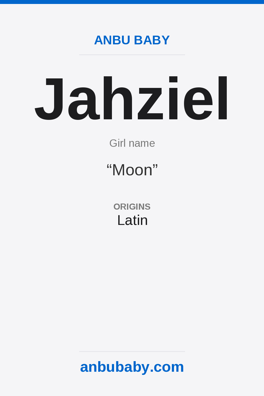 Jahziel name meaning card