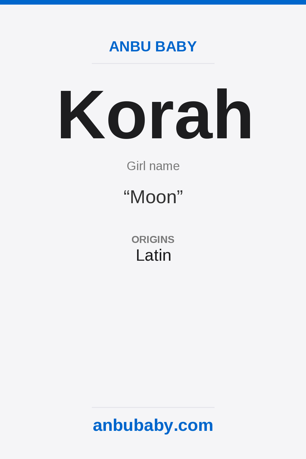 Korah name meaning card