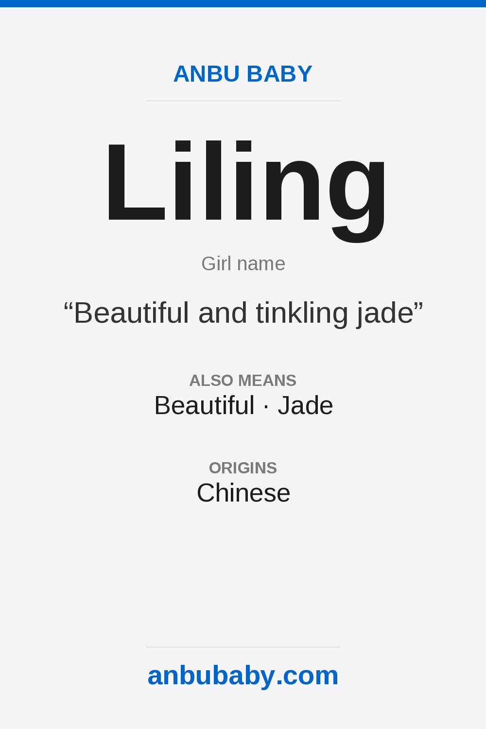 Liling name meaning card