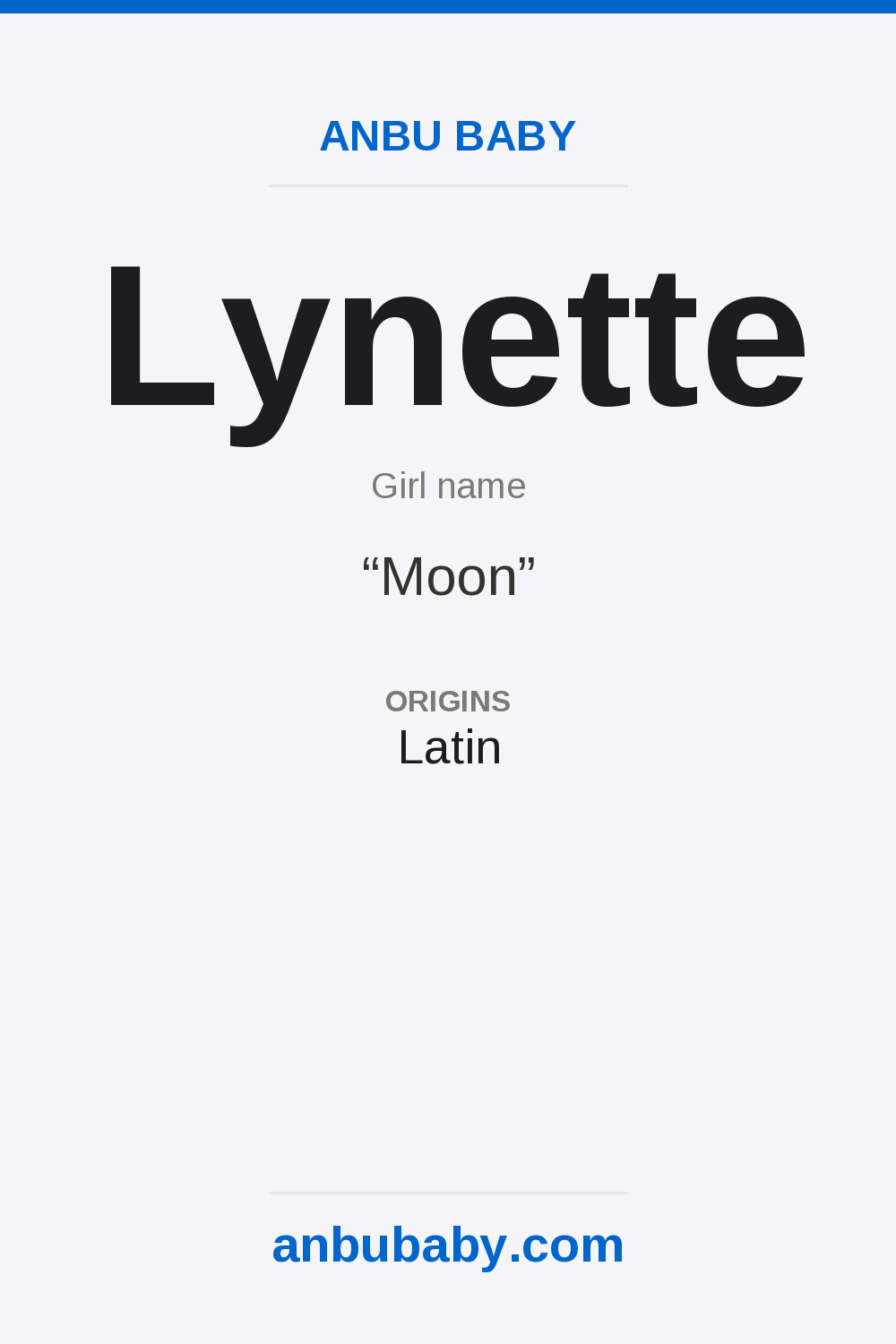 Lynette name meaning card