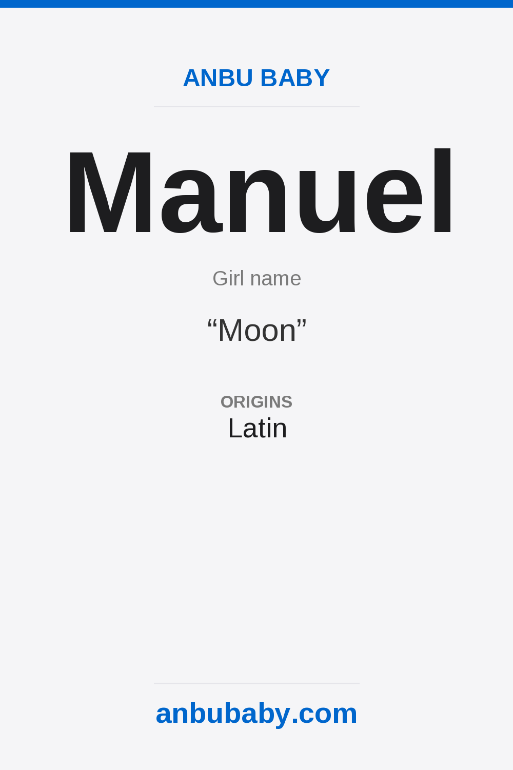 Manuel name meaning card