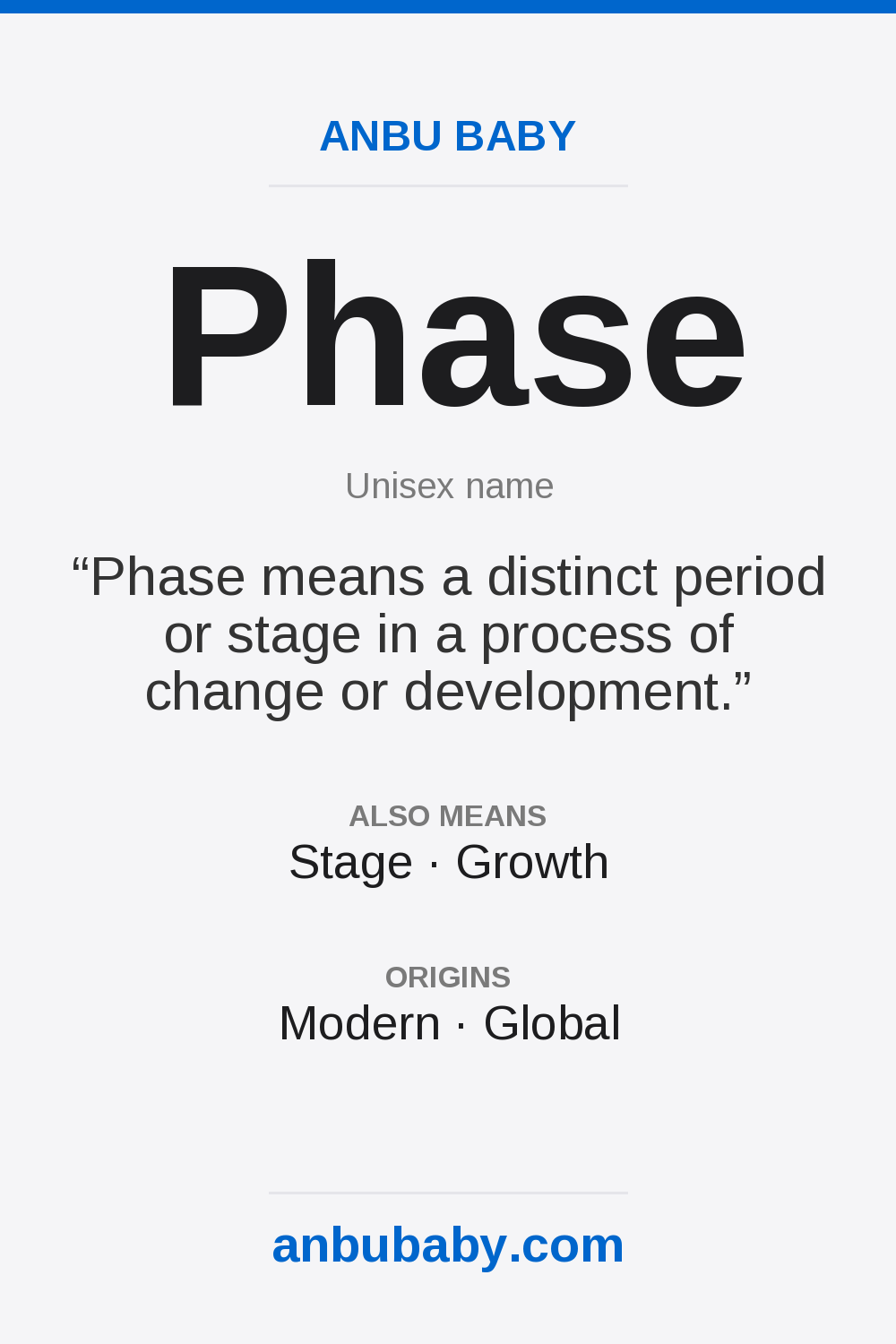 Phase name meaning card
