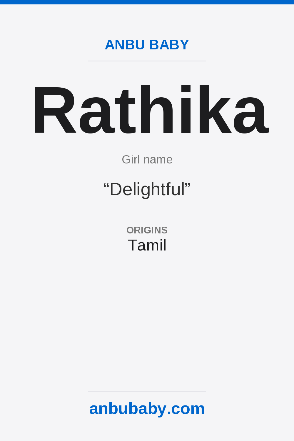 Rathika name meaning card