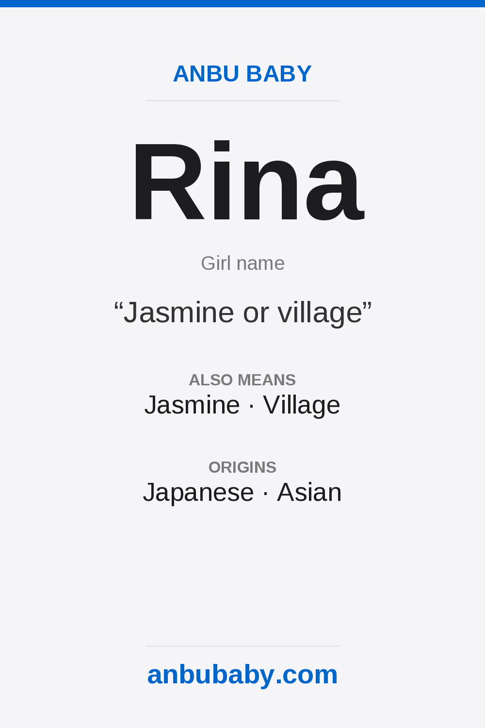 Rina name meaning card