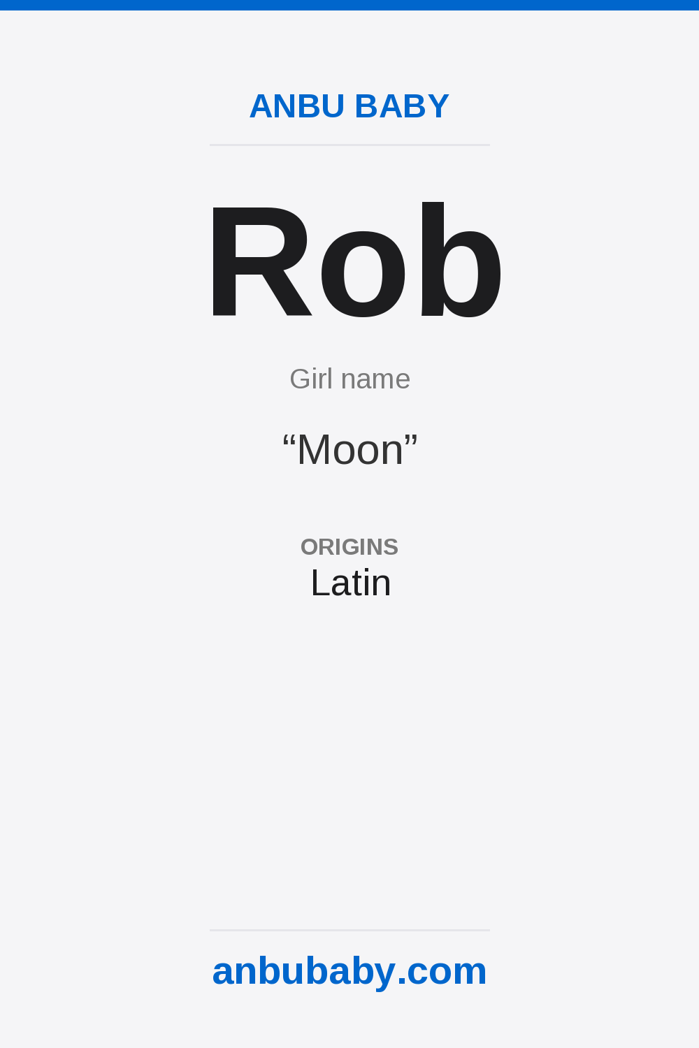 Rob name meaning card