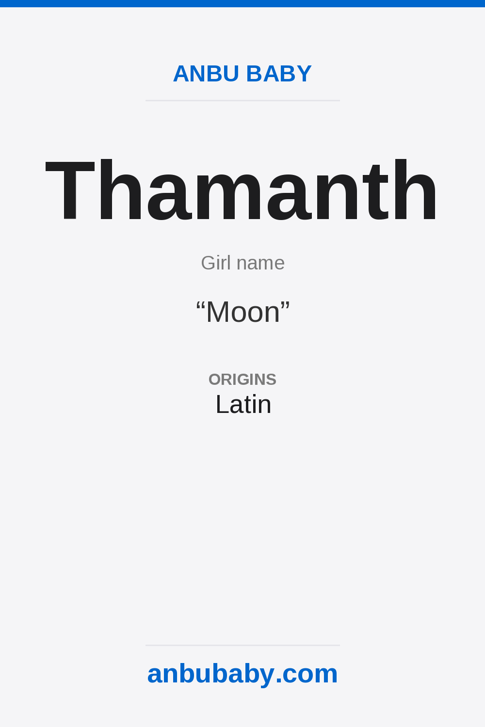 Thamanth name meaning card