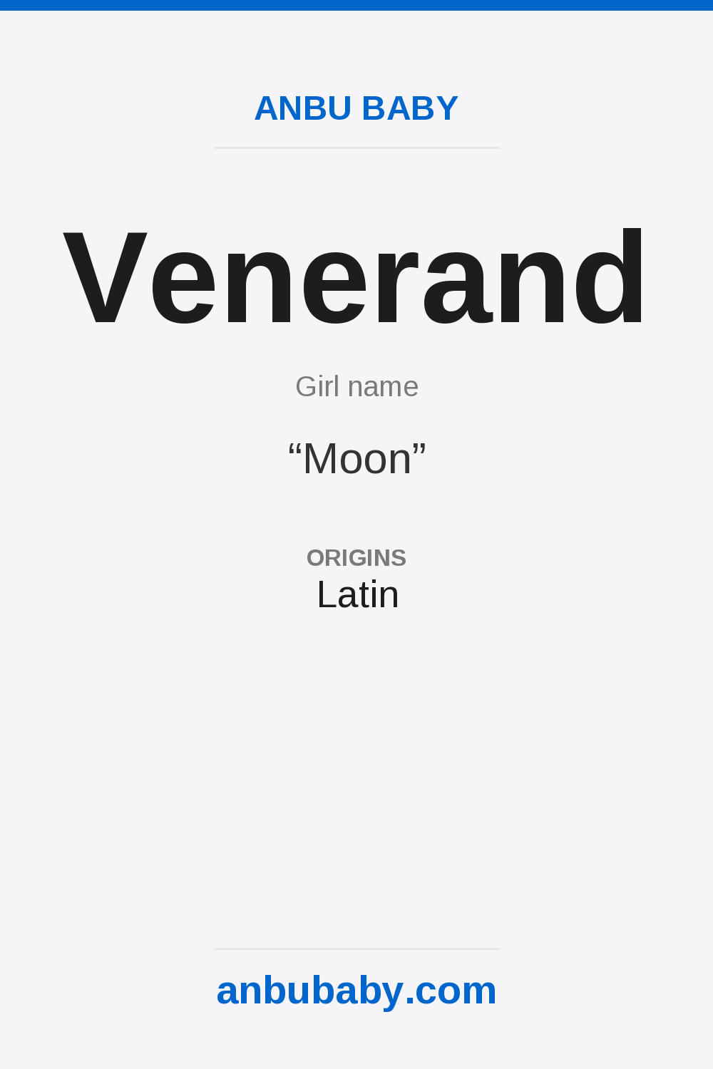 Venerand name meaning card